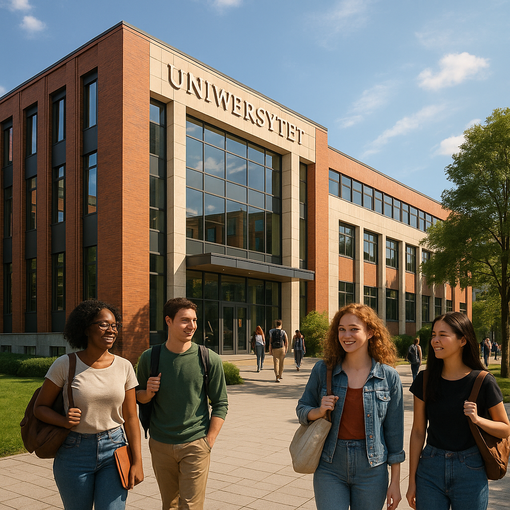 Modern university campus in Poland
