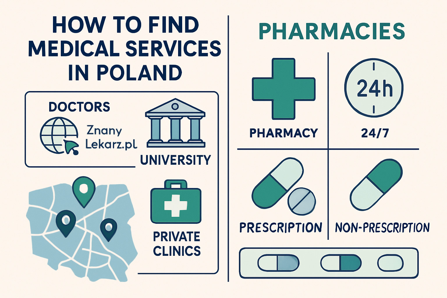 Guide to finding doctors and pharmacies in Poland