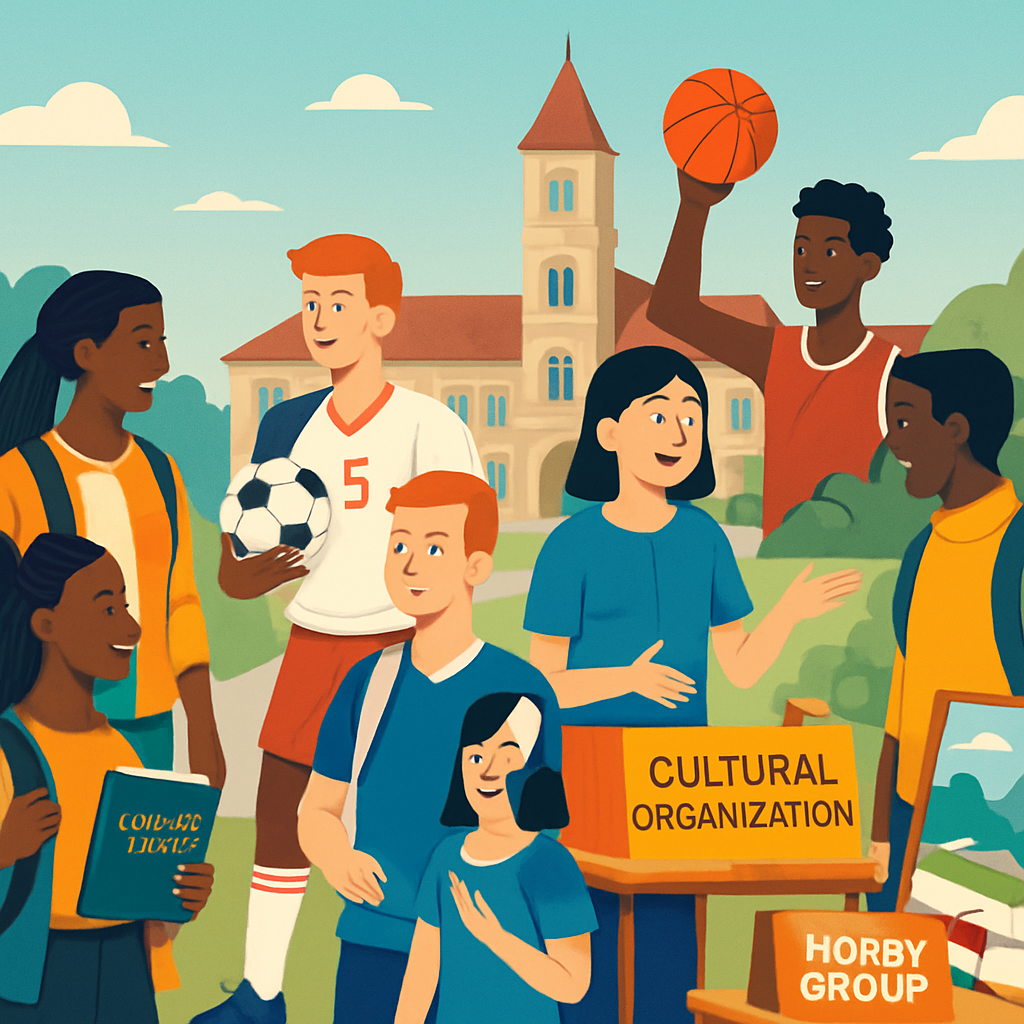 Students participating in various clubs and societies at a Polish university