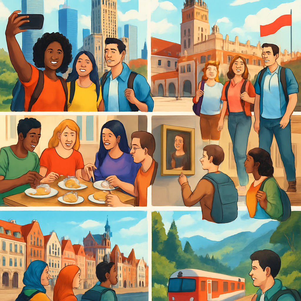 International students exploring Poland's beautiful cities and landmarks
